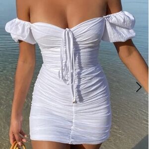 RUNAWAY White mini dress